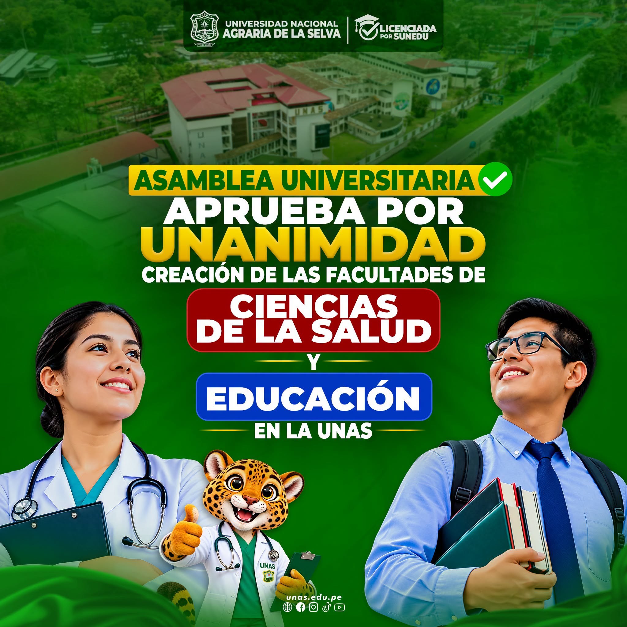 El rector Dr. Milthon Muñoz Berrocal anunció que el objetivo cubrir el déficit de médicos y docentes en zonas rurales.