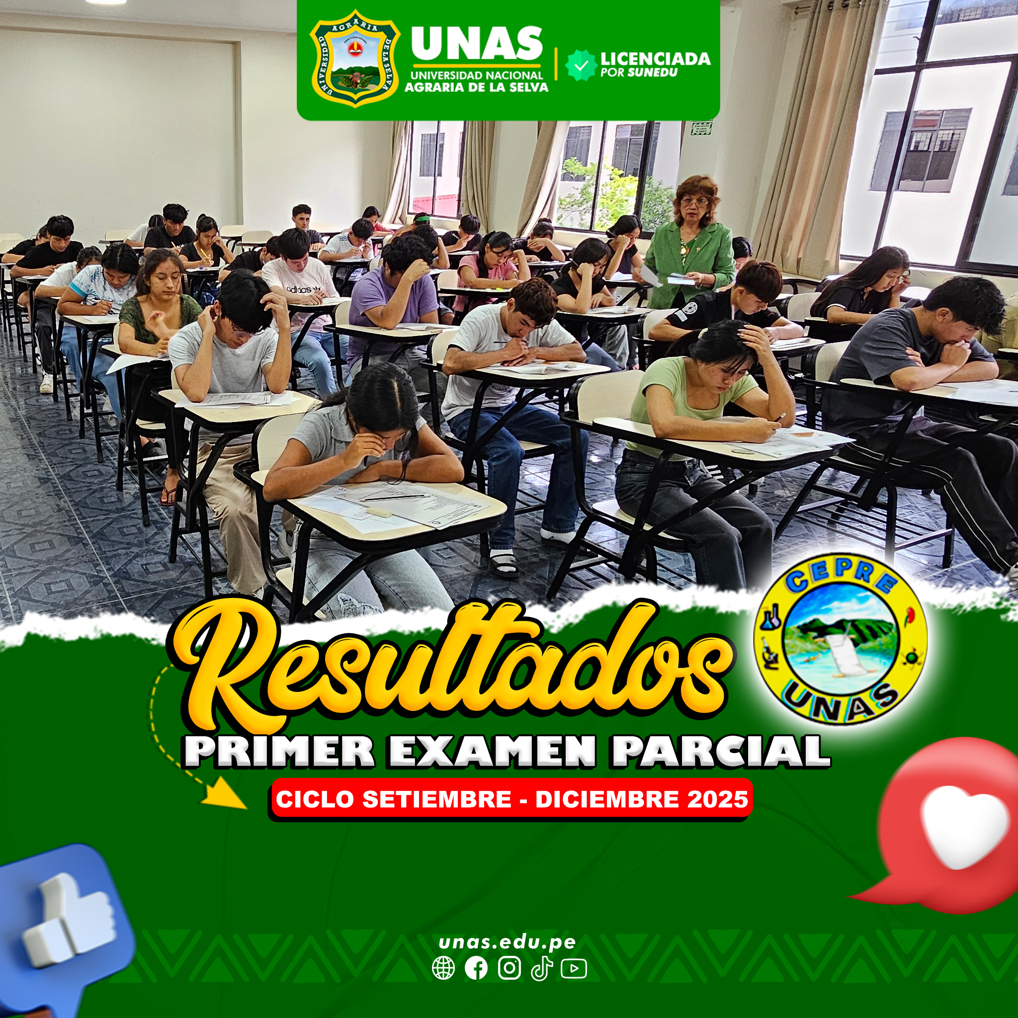 RESULTADOS PRIMER PARCIAL CEPRE UNAS SETIEMBRE DICIEMBRE 2025