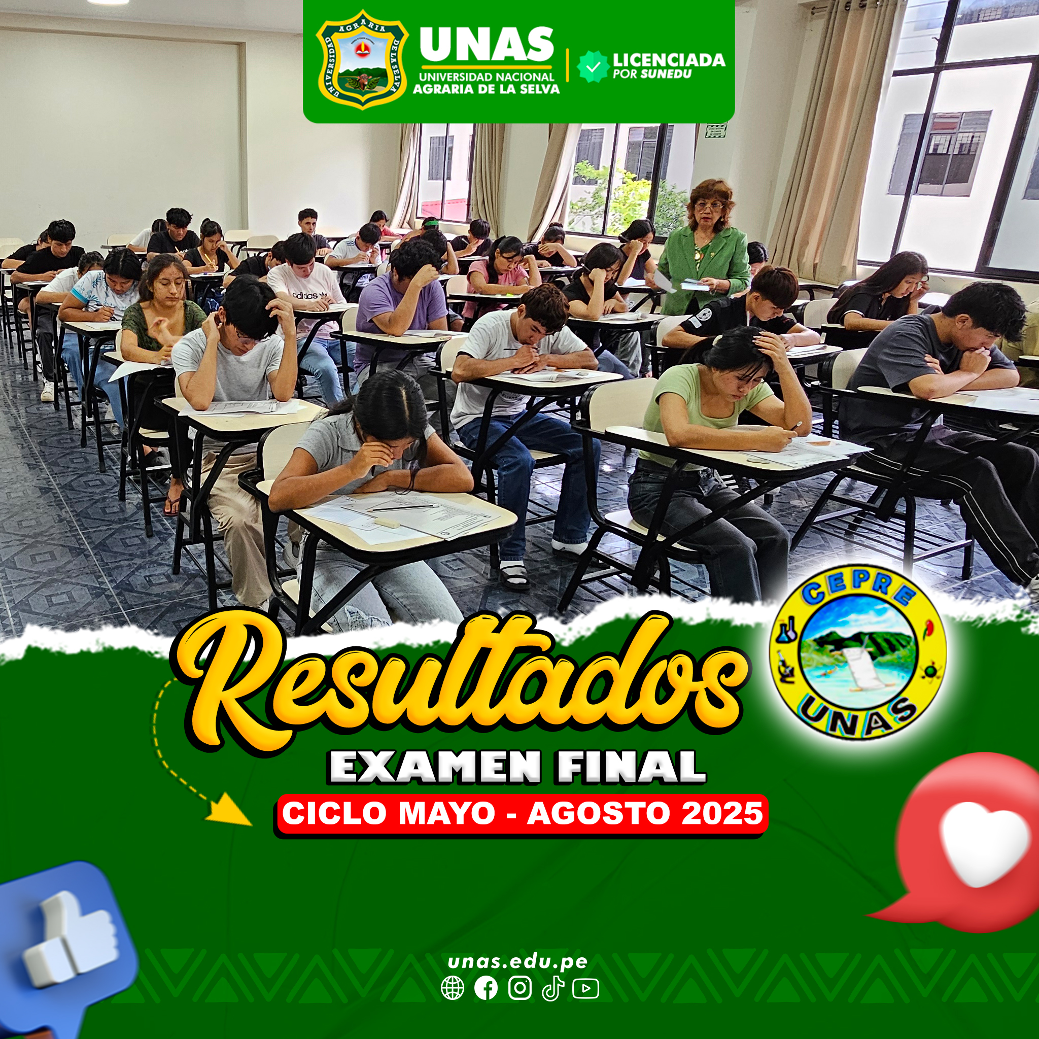 RESULTADOS FINALES CEPRE UNAS CICLO MAYO - AGOSTO 2025