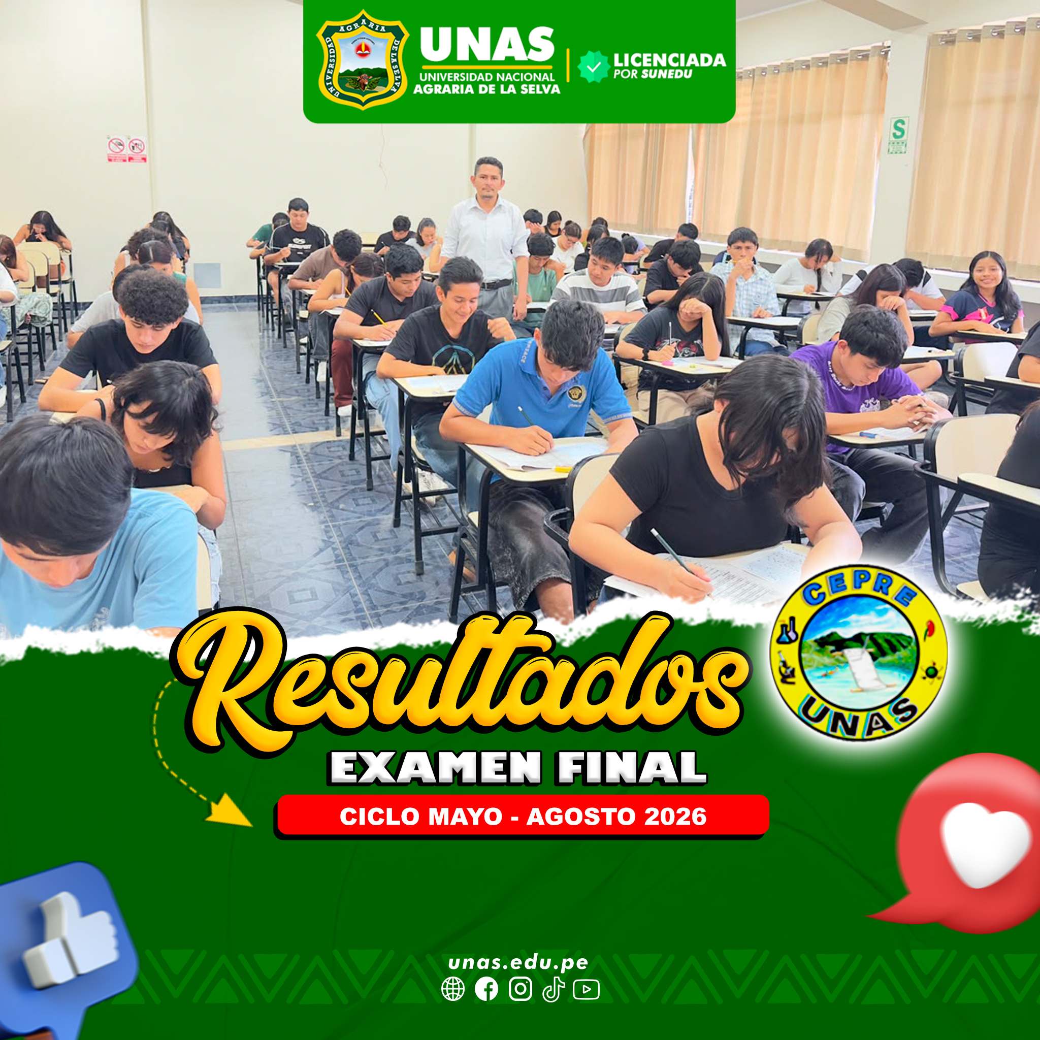 RESULTADOS FINALES CEPRE UNAS CICLO MAYO AGOSTO 2026 RESULTADOS FINALES CEPRE UNAS CICLO MAYO AGOSTO 2026