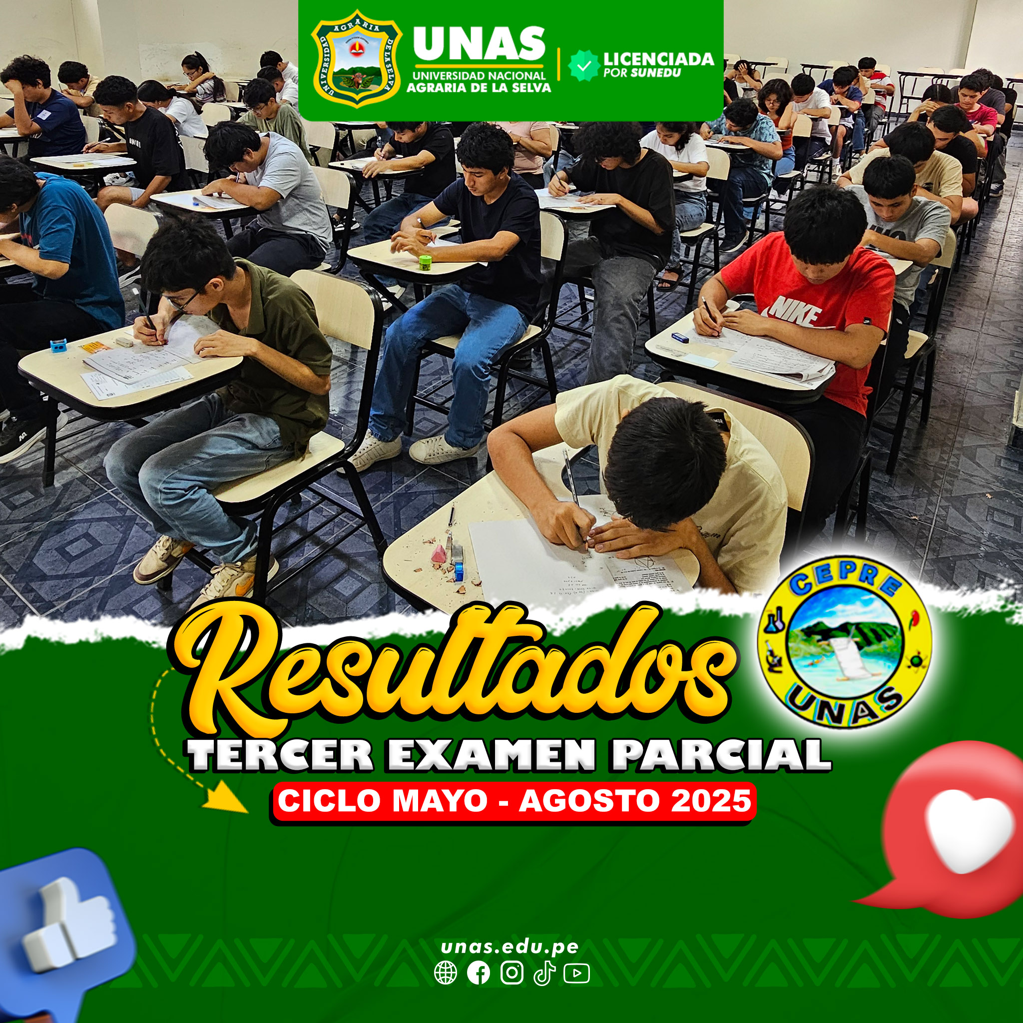 RESULTADOS TERCER PARCIAL CEPRE UNAS MAYO AGOSTO 2025