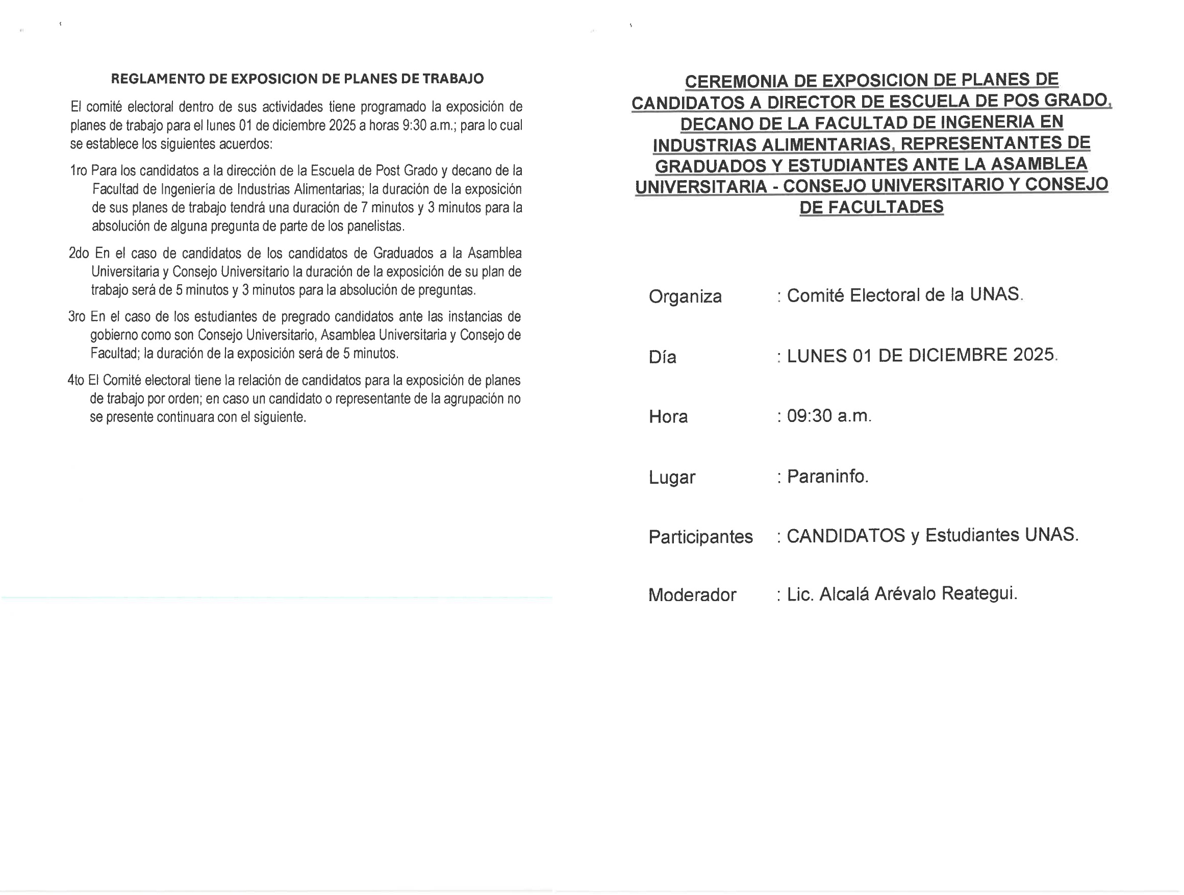 Reglamento de Exposición y Protocolo de Ceremonia